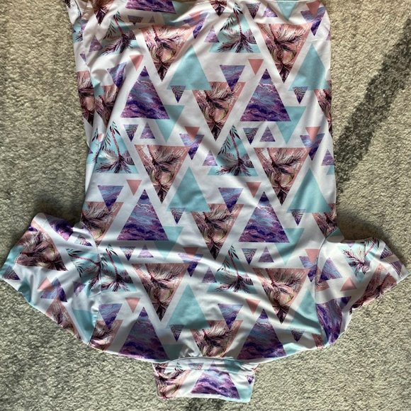 Bad Birdie Tropical Geometric Polo - Purple, Pink, Blue - Picture 3 of 3